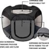 Furhaven Portable Dog Playpen Cat Tent, Pet playground/kennel foldable indoor outdoor zippered puppy crate - Gray, Extra Large - Image 4