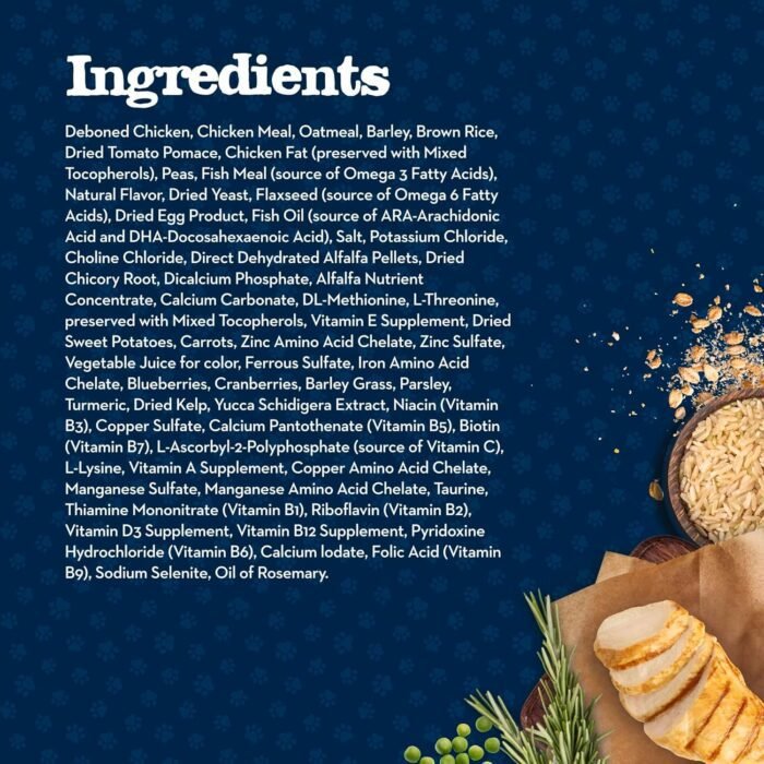 Blue Buffalo Baby BLUE Natural Small Breed Puppy Dry Dog Food, Healthy Growth Formula with DHA, Chicken and Oatmeal Recipe, 4-lb. Bag