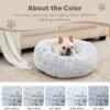 Calming Donut Dog Beds for Medium Size Dog and Large Size Dog, Round Calming Pet Bed Washable and Anti-Slip, Warming Cozy Fluffy Faux Fur Plush Cushion Bed(Light Grey, 30") - Image 9
