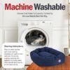 Majestic Pet 40 Inch Bagel Calming Dog Bed Washable – Cozy Soft Round Dog Bed with Spine Support for Dogs to Rest their Head - Fluffy Donut Dog Bed 40x29x9 (Inch) - Round Pet Bed Large – Blue - Image 4