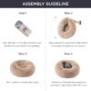 Bedsure Calming Dog Bed for Medium Dogs - Donut Washable Medium Pet Bed, 30 inches Anti-Slip Round Fluffy Plush Faux Fur Cat Bed, Fits up to 45 lbs Pets, Camel - Image 7
