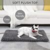 Washable Dog Bed Mat Reversible Dog Crate Pad Soft Fluffy Pet Kennel Beds Dog Sleeping Mattress for Large Jumbo Medium Small Dogs, 35 x 22 Inch, Gray - Image 2