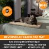 K&H Pet Products Heated Cat Bed Pad for Indoor Cats, Thermo-Kitty Mat Calming Warm Pet Heating Pad for Inside Pets, Machine Washable, Waterproof Heater, Safety Listed - 12.5 X 25in Sage/Tan - Image 2