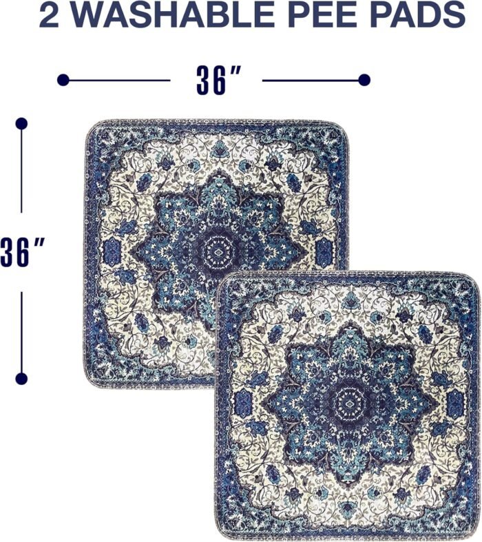 Washable Pee Pads for Dogs - Super Absorbent Reusable Puppy Training Pads - 100% Waterproof, Leak-Proof & Non-Slip Whelping Pads for Pet Housebreaking