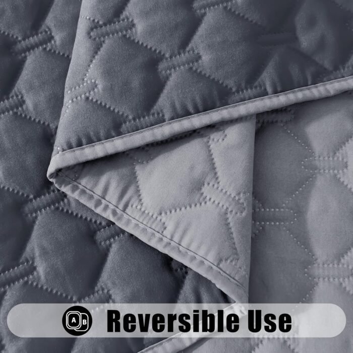 Smiry Waterproof Dog Bed Cover Blanket, Soft Reversible Pet Blanket, Washable Leakproof Cats Dogs Couch Cover for Sofa, Couch, Furniture (30x70 Inch, Grey/Dark Grey)