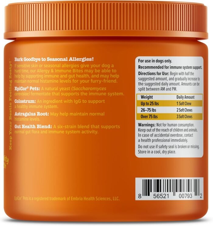 Zesty Paws Dog Allergy Relief- Dog Itching Skin Relief- Dog Probiotics for Itchy Skin and Itchy Ears- Dog Allergy Paw Relief- Dog Allergy Chews- Dog Itch Relief - Dog Skin Allergy Relief - PB - 90ct