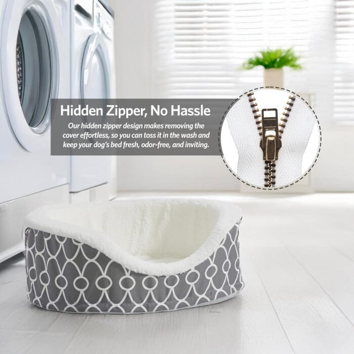 MidWest Homes for Pets Orthoperdic Egg-Crate Nesting Pet Bed w/ Teflon Fabric Protector, Medium Gray
