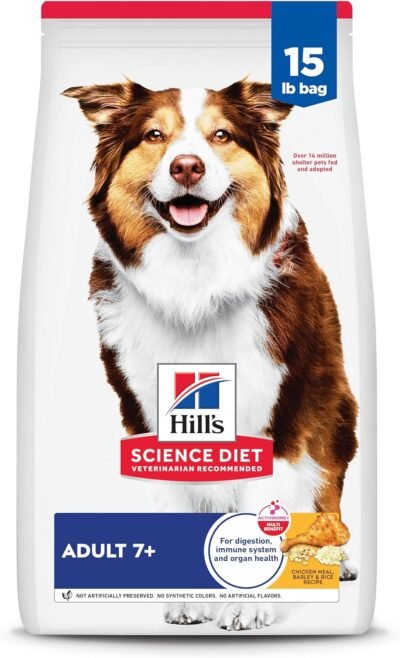Hill's Science Diet Senior 7+ Chicken Meal, Barley & Brown Rice Recipe Dry Dog Food, 15 lbs.