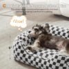 JOEJOY Dog Beds for Small Dogs -Cute Cat Beds for Indoor Cats Calming Pet Beds, Rectangle Orthopedic Cuddle Puppy Bed with Jacquard Shaggy Plush & Anti Slip Bottom, 20x19x6inches, Grey - Image 2