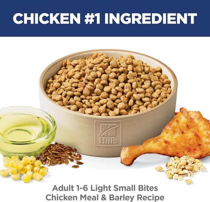Hill's Science Diet Light , Adult 1-6, Weight Management Support, Small Kibble, Dry Dog Food, Chicken & Barley, 15 lb Bag
