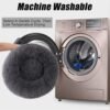 Calming Dog Bed, Dog Beds for Small Melium Dogs, Fluffy Donut Dog & Cat Bed Washable, Round Anti Anxiety Dog Bed, Small Dog Bed with Non-Slip Bottom (Dark Grey, 17" x 17") - Image 5