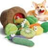 Nocciola Small Dog Toys- 15 Pack Grocery Bag Fruits and Veggies Dog Squeaky Toys, Small Puppy Toys to Keep Them Busy, Durable Plush Toys for Medium Dogs Aggressive Chewers, Cognitive Toys for Boredom