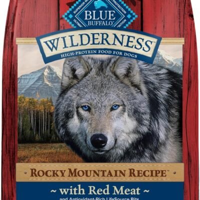 Blue Buffalo Wilderness Rocky Mountain High-Protein Adult Dry Dog Food Wholesome Grains Red Meat, 24lb. Bag