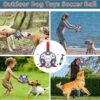 QDAN Dog Balls Toys, Soccer Ball with Straps, Puppy Birthday Gifts, Dog Water Toy, Durable Herding Balls for Small Medium Dogs, Interactive Toys for Tug of War (6 Inch) - Image 3