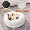Dog & Cat Bed 2 Pack, 20'' Cat Beds for Indoor Cats, Calming Donut Bed for Puppy and Kitten, Washable Round Fluffy Pet Bed for Small Medium Dogs and Cats (Grey&White) - Image 2