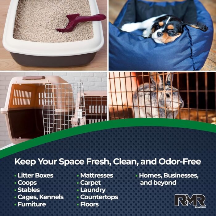 RMR Xtreme Pet Odor Eliminator Spray - Neutralize Strong Urine, Litter, Furniture, Crate, and Animal Smells, 15 Ounces, Unscented