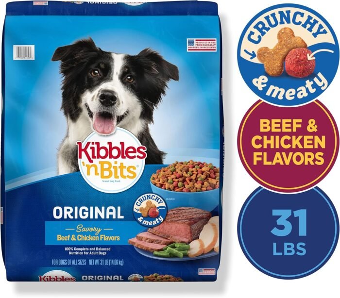 Kibbles 'n Bits Original Savory Beef & Chicken Flavor Dry Dog Food, 31 Pound Bag