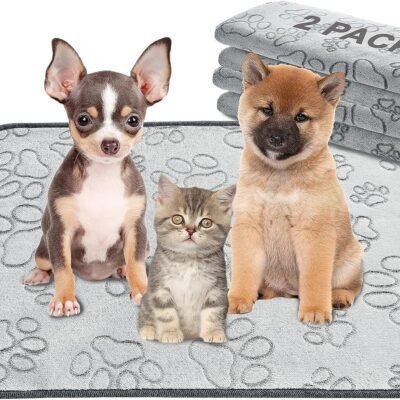 Qeils Reusable Puppy Pads, 2 Pack Washable Pee Pads for Dogs, Waterproof Non Slip Wee Wee pad, Absorbent and Leakproof Training Mats for Potty, Crate, Playpen, Bed, Sofa, 18"x 24"