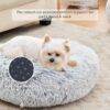 Calming Small Dog Bed, Anti-Anxiety Donut Cuddler Pet Beds Washable, Cozy Soft Puppy Bed, Fluffy Faux Fur Plush Pet Cushion for Small Medium Dogs & Cats (Light Grey, 20") - Image 2