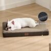 Bedsure Memory Foam Dog Bed for Medium Dogs - Orthopedic Waterproof Pet Mat for Crate with Removable Washable Cover and Nonskid Bottom - Water-Resistant Plush Flannel Fleece Top Pet Bed, Brown - Image 5