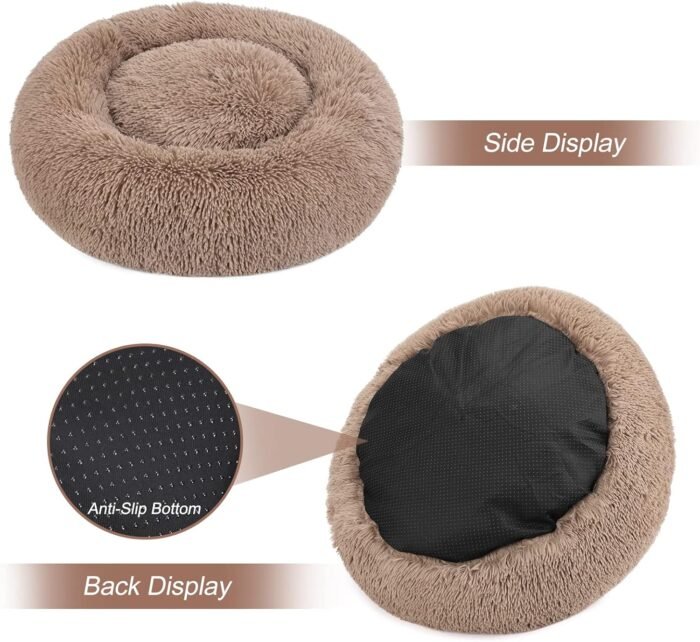 perpets Orthopedic Dog Bed Comfortable Donut Cuddler Round Dog Bed Ultra Soft Washable Dog and Cat Cushion Bed (Style 6)