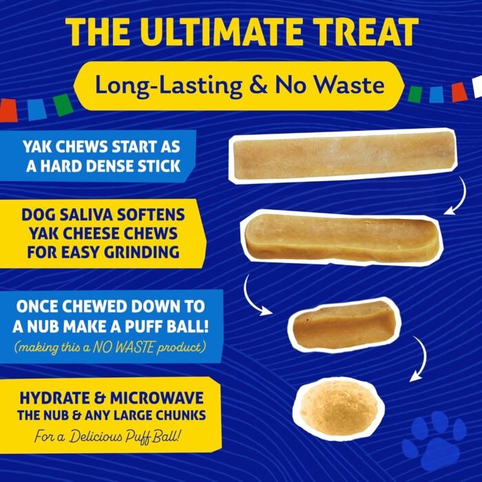 Himalayan Dog Chew Original Yak Cheese Dog Chews, 100% Natural, Long Lasting, Gluten Free, Healthy & Safe Dog Treats, Lactose & Grain Free, Protein Rich, Mixed Sizes, Dogs 65 Lbs & Smaller, 9.9 oz