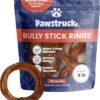 Pawstruck All-Natural 4" Bully Stick Rings for Dogs - Rawhide-Free, Pawstruck All-Natural 4" Bully Stick Rings for Dogs - Rawhide-Free, 100% Beef, Single Ingredient Dental Chew Bones - Fully Digestible, Low Odor - 10 Count - Packaging May Vary