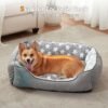 SIWA MARY Rectangle Dog Bed for Small Medium Dogs, Calming Dog Bed Small Size Dog, Orthopedic Dog Sofa Bed, Washable Soft Calming Sleeping Dog Soft Puppy Bed, Anti-Slip Bottom, Grey, S (20"x 19"x 6") - Image 4
