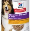 Hill's Science Diet Sensitive Stomach & Skin, Adult 1-6, Stomach & Skin Sensitivity Support, Wet Dog Food, Chicken & Vegetables Loaf, 12.8 oz Can, Case of 12