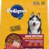 Pedigree High Protein Adult Dry Dog Food Beef and Lamb Flavor Dog Kibble, 18 lb. Bag