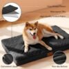 Patas Lague Orthopedic Dog Bed for Large Dogs, Soft Comfortable Waterproof Egg Crate Foam Medium Pet Beds Mat with Removable Washable Cover, 36''X24'' Black - Image 3