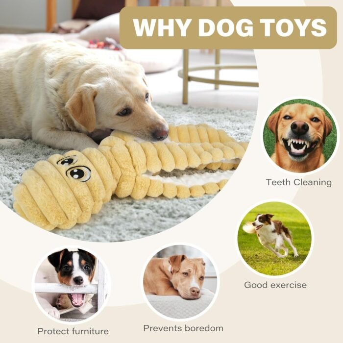 Dog Toys for Large Dogs, 27” Extra Large Plush Octopus Dog Toy, Crinkle Squeaky Dog Toys, Tug of War Pet Toy for Small Medium Large Dogs, Puppy Chew Toys