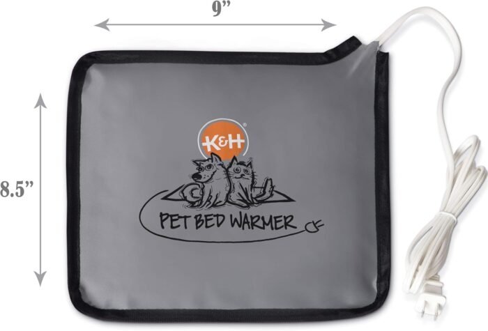K&H Pet Products Pet Bed Warmer, Turn Any Pet Bed Into a Heated Cat or Dog Bed, Waterproof Indoor Heated Warming Pad Insert, Automatic Temperature, Safety Listed - Small 10.25 X 9.25in Gray