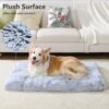 Vonabem Large Dog Bed Crate Pad 36 inch, Washable Pet Crate Beds Large Medium Small Sized Dogs, Deluxe Plush Anti-Slip Dog Mats for Sleeping, Soft Kennel Pad 35 * 23 inch Grey - Image 2