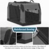 PETSFIT Travel Dog Crate, Soft Dog Crate - 30 Inch Sturdy Adjustable Structure, Easy to Set Up, Dog Crate for Car, Light Tough with 3 Mesh Doors Grey - Image 5