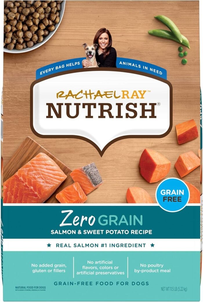Rachael Ray Nutrish Zero Grain Dry Dog Food, Salmon & Sweet Potato Recipe, 11.5 Pounds