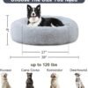 ELSKER&HOME Calming Dog Bed,Donut Washable Warming Soft Round 39 inches Dog Beds for Large Dogs,Anti-Anxiety Fluffy Plush Cushion Bed Fits up to 120 lbs Pets