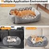 SIWA MARY Rectangle Dog Bed for Small Medium Dogs, Calming Dog Bed Small Size Dog, Orthopedic Dog Sofa Bed, Washable Soft Calming Sleeping Dog Soft Puppy Bed, Anti-Slip Bottom, Grey, S (20"x 19"x 6") - Image 7