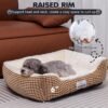 Small Dog Bed for Small Dogs, Cat Beds for Indoor Cats Washable, Rectangle Dog Bed, Warming Soft Calming Sleeping Puppy Bed Durable Pet Bed with Anti-Slip Bottom (20 inch, Coffee) - Image 2
