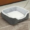 Dog Beds for Small Dogs, Cute Cat Beds for Indoor Cats, Super Soft Washable Cat Bed with Anti-Slip & Water-Resistant Bottom, Luxury Durable Kitten Bed and Puppy Bed, Square Grey Animal Pet Beds - Image 8