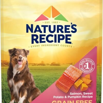 Nature’s Recipe Grain Free Salmon, Sweet Potato & Pumpkin Recipe Dry Dog Food, 12 lb. Bag