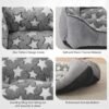 SIWA MARY Rectangle Dog Bed for Small Medium Dogs, Calming Dog Bed Small Size Dog, Orthopedic Dog Sofa Bed, Washable Soft Calming Sleeping Dog Soft Puppy Bed, Anti-Slip Bottom, Grey, S (20"x 19"x 6") - Image 2