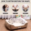 Small Dog Bed for Small Dogs, Cat Beds for Indoor Cats Washable, Rectangle Dog Bed, Warming Soft Calming Sleeping Puppy Bed Durable Pet Bed with Anti-Slip Bottom (20 inch, Coffee) - Image 7