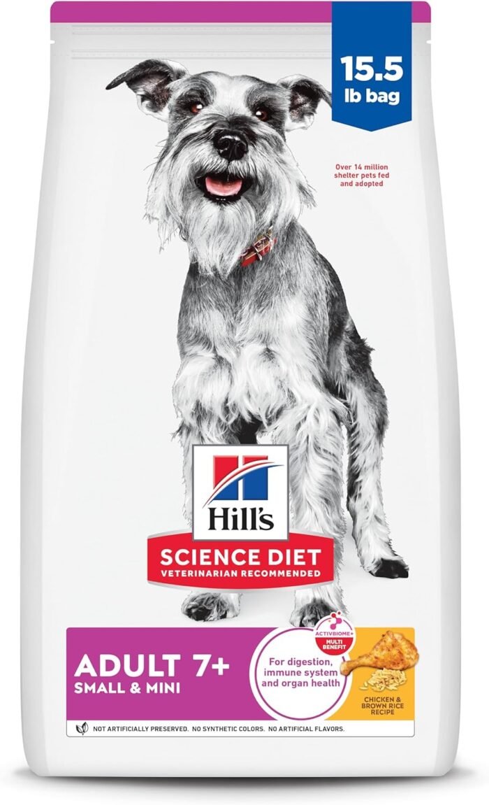 Hill's Science Diet Adult 7+ Small & Mini Chicken Meal & Brown Rice Recipe Dry Dog Food 15.5 lbs.
