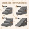 Romrol Dog Stairs Ramp for Beds Couches, Extra Wide Pet Steps with Durable Non-Slip Waterproof Fabric Cover, Dog Slope Stairs for Small Dogs and Cats or Pets Friendly, 3-Tiers,15 Inch