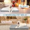 EMPSIGN Reversible Cool and Warm Dog Bed for Crate Pad, Pet Beds with Washable and Removable Cover, Dog Crate Bed Sleeping Mats, Bed for Dog Crate for Large Medium Small Dogs, Grey - Image 3