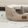 Bedsure Dog Beds for Small Dogs - Round Cat Beds for Indoor Cats, Washable Pet Bed for Puppy and Kitten with Slip-Resistant Bottom, 20 Inches, Camel - Image 5