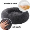 Calming Dog Bed, Dog Beds for Small Melium Dogs, Fluffy Donut Dog & Cat Bed Washable, Round Anti Anxiety Dog Bed, Small Dog Bed with Non-Slip Bottom (Dark Grey, 17" x 17") - Image 9