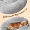 JOLLYVOGUE Dog & Cat Bed, Calming Anti-Anxiety Pet Bed for Small Dogs, Fluffy Donut Cushion for Small and Medium Pets (20")