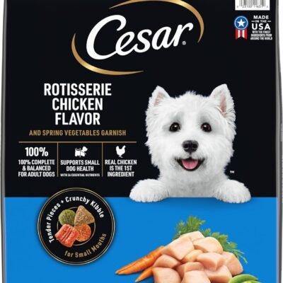 CESAR Small Breed Dry Dog Food Rotisserie Chicken Flavor and Spring Vegetables Garnish, 12 lb. Bag